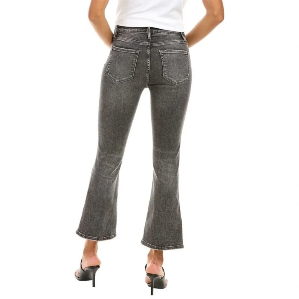 Frame Denim Black Gray Mini Boot Jeans